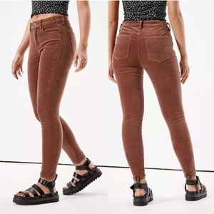 American Eagle Burnt Orange Corduroy Skinny Jeans